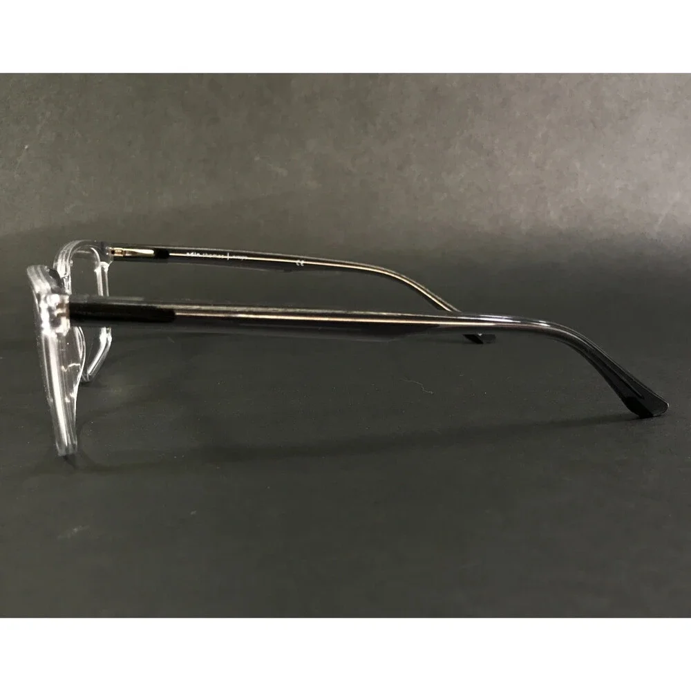 Adin Thomas Eyeglasses Frames AT-514 C2 Clear Black Rectangle Full Rim 55-17-148
